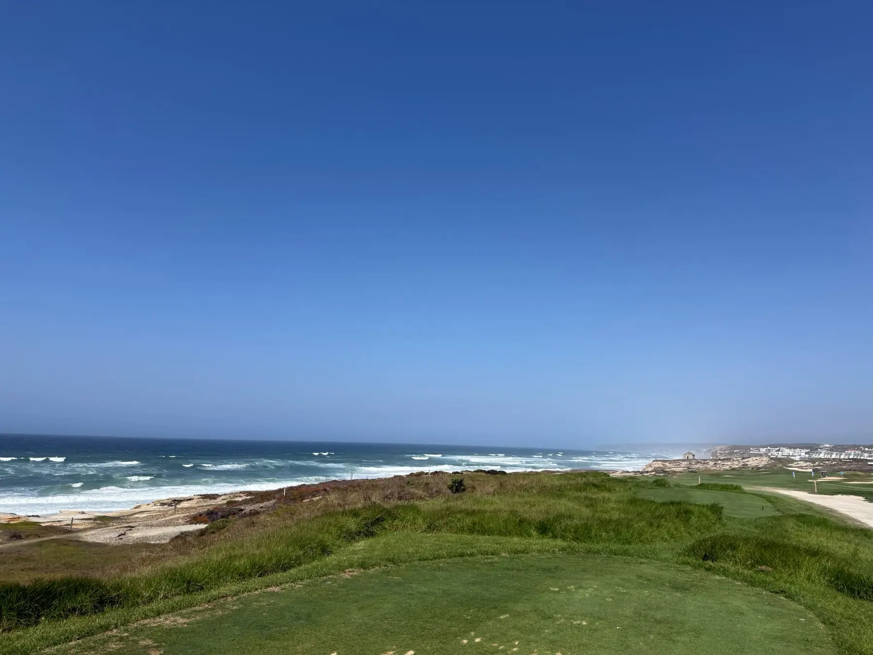 A coastal golf hole overlooking the Atlantic